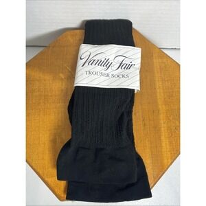 Vintage Vanity Fair Black Trouser Socks USA Fits 8.5–11